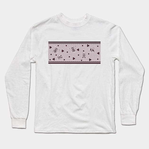 Bee honeycomb Long Sleeve T-Shirt by KiraVermillion